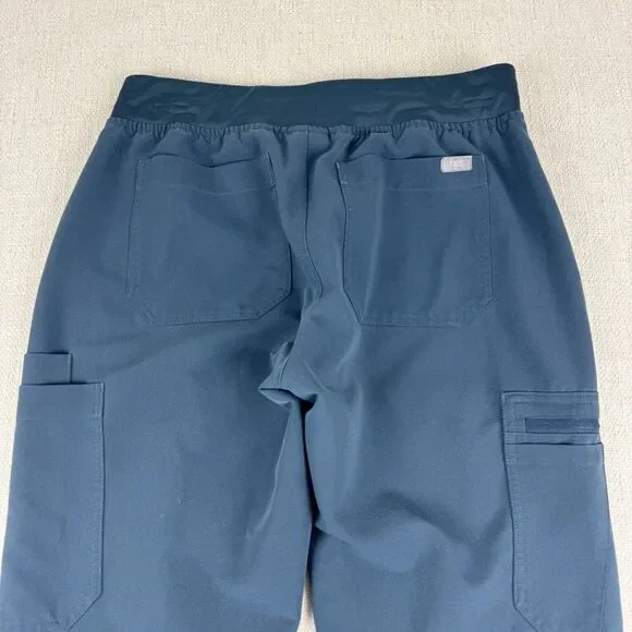 FIGS Yola Yoga Waistband Scrub Pants Womens Small Blue Dark Harbor W22SW2023 - Picture 7 of 16